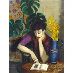 Vörös Géza (1897-1957) No könyvvel, 1943.