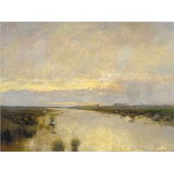 K. Spányi Béla (1852-1914) Vízparti alkonyat