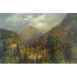 Molnár József (1821-1899) Faház a fenyves mélyén