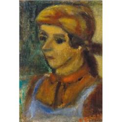 Czóbel Béla (1883-1976) Fejkendos lány