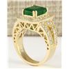 Image 3 : 4.83 CTW Natural Emerald And Diamond Ring In 14k Yellow Gold