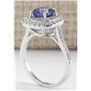 Image 3 : 2.37CTW Natural Blue Tanzanite And Diamond Ring In 14K White Gold