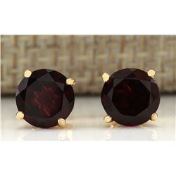 3.00 CTW Natural Garnet Earrings 14k Solid Yellow Gold