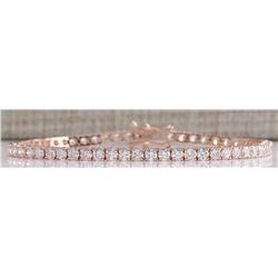 4.20 CTW Natural Diamond Bracelet In 14k Rose Gold