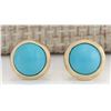 Image 1 : 3.00 CTW Natural Turquoise Earrings 14k Solid Yellow Gold