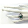 Image 4 : 3.15CTW Natural Mens Emerald And Diamond Ring In 14K White Gold
