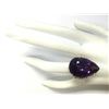 Image 4 : 30.25CTW Natural Amethyst And Diamond Ring In 14K Solid Yellow Gold