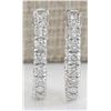 Image 1 : 2.50 CTW Natural Diamond Hoop Earrings In 14k White Gold