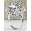 Image 3 : 9.68CTW Natural Blue Aquamarine And Diamond Ring In 14K White Gold