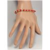 Image 3 : 17.47CTW Natural Red Coral And Diamond Bracelet In 14K Solid Yellow Gold