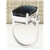 Image 3 : 14.60 CTW Natural London Blue Topaz And Diamond Ring In14k Solid White Gold