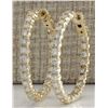Image 2 : 2.13 CTW Natural Diamond Hoop Earrings 14k Solid Yellow Gold