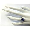 Image 4 : 4.12CTW Natural Blue Tanzanite And Diamond Ring In 14K White Gold