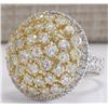 Image 2 : 7.10 CTW Natural Diamond Ring In14k Solid White Gold