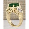 Image 3 : 4.68 CTW Natural Emerald And Diamond Ring In 14k Yellow Gold