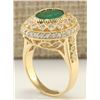 Image 3 : 3.45 CTW Natural Emerald And Diamond Ring In 14k Yellow Gold