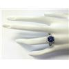 Image 4 : 3.49Ct Natural Blue Tanzanite And Diamond Ring In14K White Gold Aaa