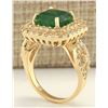Image 3 : 6.10CTW Natural Emerald And Diamond Ring In 14K Yellow Gold