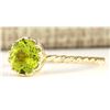 Image 2 : 1.50 CTW Natural Peridot Ring In 14k Yellow Gold