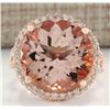 Image 1 : 13.58CTW Natural Morganite And Diamond Ring 14K Solid Rose Gold