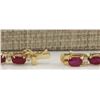 Image 3 : 40.45CTW Natural Ruby And Diamond Necklace In 14K Yellow Gold