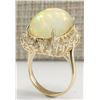 Image 3 : 12.51CTW Natural Ethiopian Opal And Diamond Ring In 14K Solid Yellow Gold