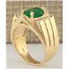 Image 3 : 2.87CTW Natural Emerald And Diamond Ring In 14K Yellow Gold