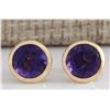 Image 1 : 3.00 CTW Natural Amethyst Earrings 14k Solid Yellow Gold