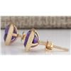 Image 2 : 3.00 CTW Natural Amethyst Earrings 14k Solid Yellow Gold