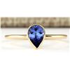 Image 1 : .50 CTW Natural Tanzanite Ring In 14k Yellow Gold