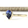 Image 2 : .50 CTW Natural Tanzanite Ring In 14k Yellow Gold