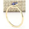 Image 3 : .50 CTW Natural Tanzanite Ring In 14k Yellow Gold