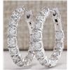 Image 2 : 2.60 CTW Natural Diamond Hoop Earrings 14k Solid White Gold