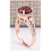 Image 3 : 3.49 CTW Natural Pink Tourmaline And Diamond Ring 14k Solid Rose Gold