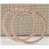 Image 2 : 2.10CTW Natural Diamond Hoop Earrings 14K Solid Rose Gold