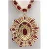Image 2 : 53.68CTW Natural African Ruby And Diamond Necklace In 14K Yellow Gold