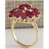 Image 3 : 7.47CTW Natural Red Ruby And Diamond Ring 14K Solid Yellow Gold