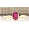 Image 1 : 0.60 CTW Natural Ruby And Diamond Ring In 14k Yellow Gold