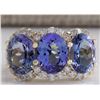 Image 1 : 7.38CTW Natural Tanzanite And Diamond Ring 14K Solid Yellow Gold