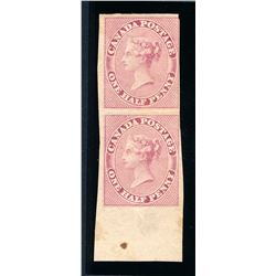 Canada #8 fine mint hinged pair