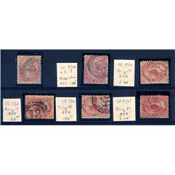 Canada #14 (2), 15 (4) 4 ring Numeral cancels.