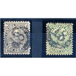 Canada #17b, 18 fine, VF used.