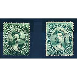 Canada #18, 18a VF, F-VF used.