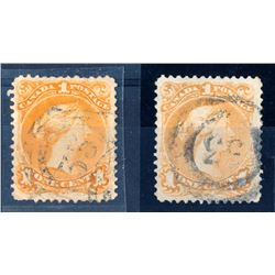 Canada #23 (2) F-VF used.