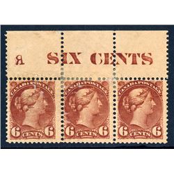 Canada #43 fine imprint strip of three NH.