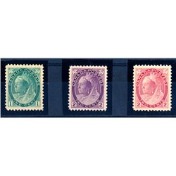 Canada #75, 76, & 77  VF NH.