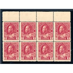 Canada #109 two plate blocks of eight.