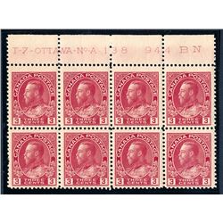 Canada #109 two plate blocks of eight.