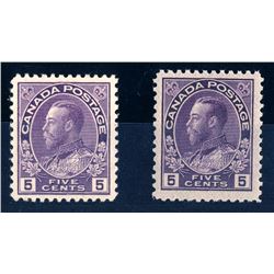 Canada #112, 112a VF NH.