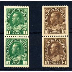Canada #131 and 134 XF NH pairs.